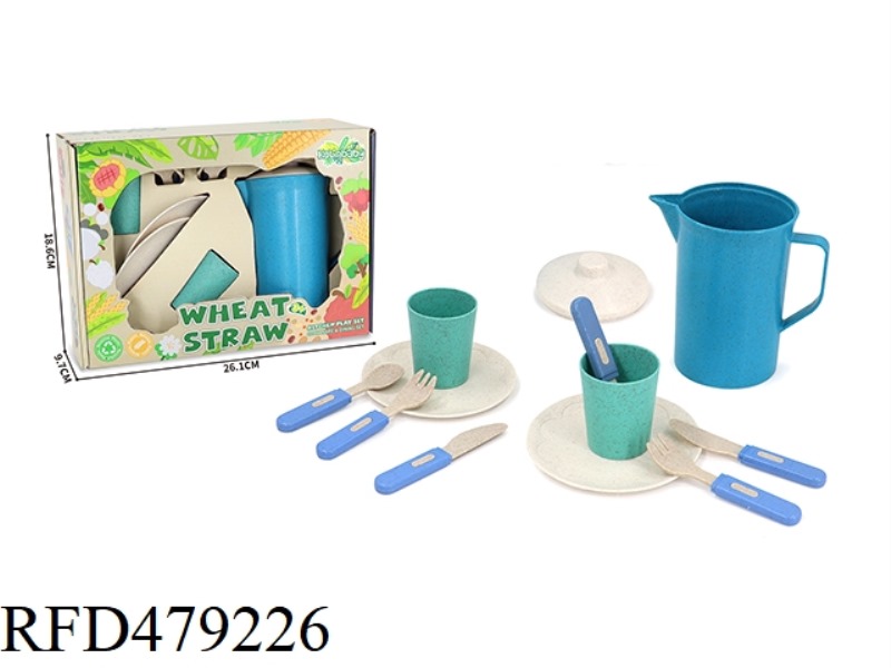 WHOLE WHEAT STRAW KITCHEN PICNIC PLAY HOUSE CUTLERY 12PCS