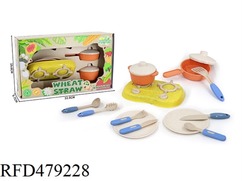 STRAW KITCHEN PICNIC PLAYHOUSE CUTLERY 13PCS