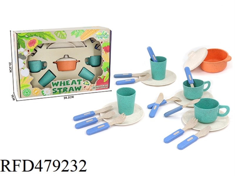 STRAW KITCHEN PICNIC PLAYHOUSE CUTLERY 22PCS