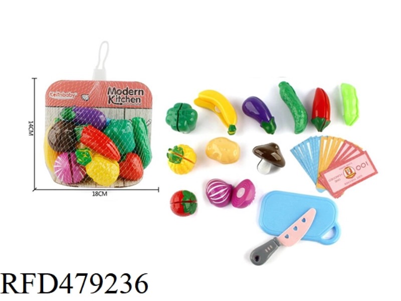SHOPPING BAG CUTLER VEGETABLES AND FRUITS 41PCS