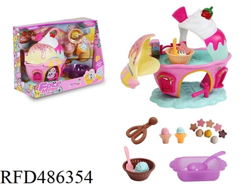 MAGIC FACE OFF ICE CREAM CAKE HOUSE HOUSE DOLL HOUSE SET