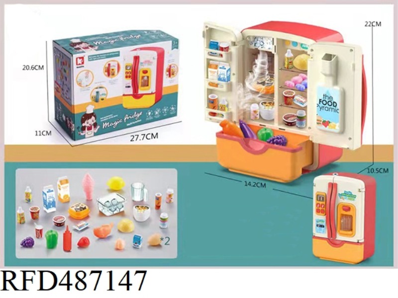 LIGHT AND MUSIC REFRIGERATOR 32 PIECES (WITH SPRAY)