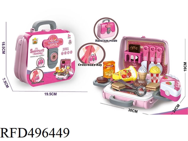 3 IN 1 GIRL CAKE TOTE SLANT CROSS BAG