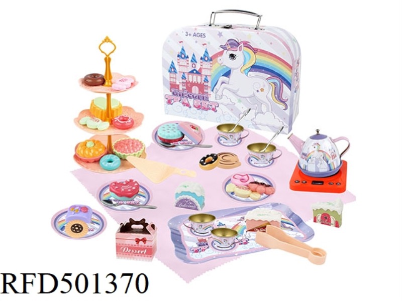 PLAY EVERY FAMILY CARTOON UNICORN TEA SET + DESSERT