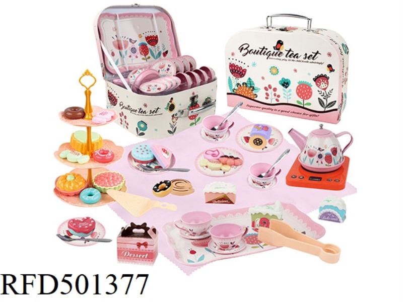 EVERY TINPLATE PINK CLASSICAL FLOWER TEA SET + DESSERT