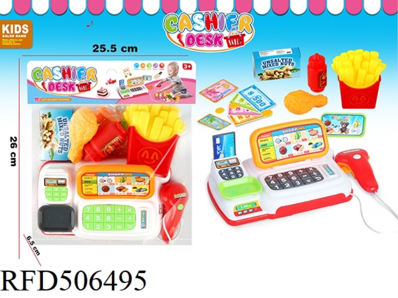 LIGHTING AND MUSIC CASH REGISTER WITH FOOD (2 COLORS MIXED)