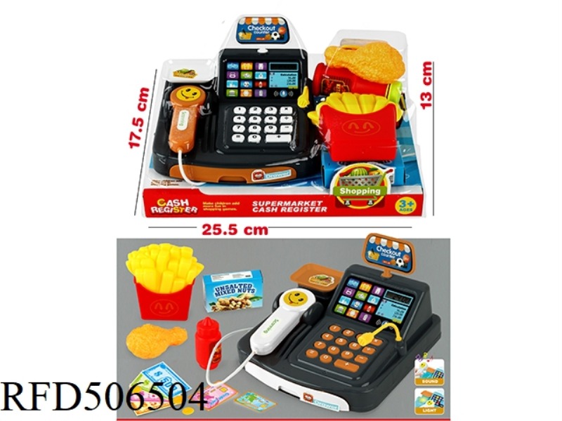 LIGHTING AND MUSIC CASH REGISTER WITH FOOD (2 COLORS MIXED)