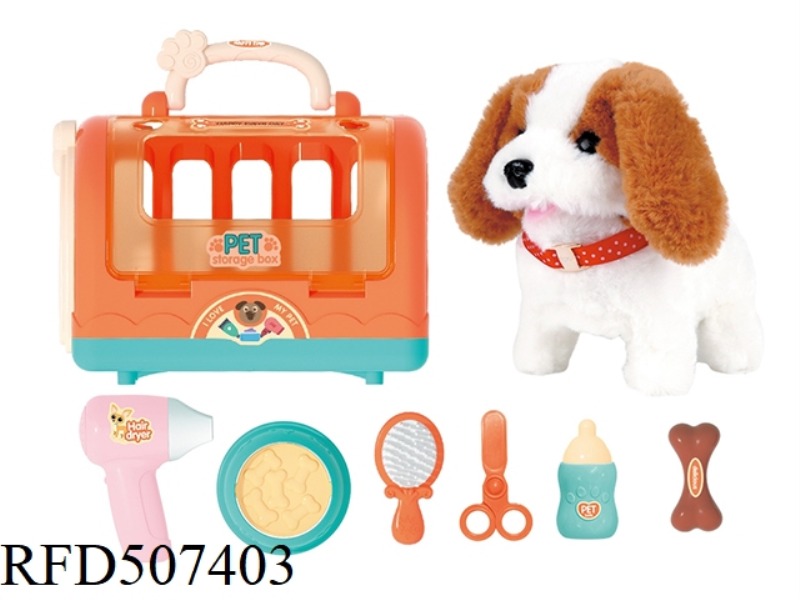 DOG CAGE -- ORANGE (ELECTRIC PLUSH DOG) 8PCS