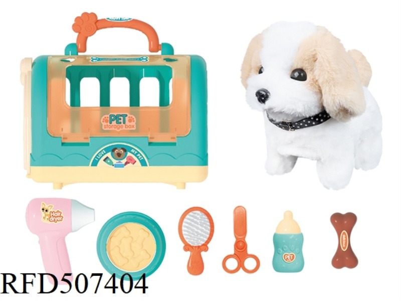 DOG CAGE - GREEN (ELECTRIC PLUSH DOG) 8PCS