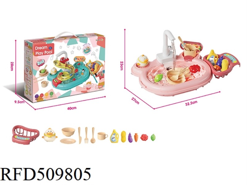 INSTALL ELECTRIC WATER FOR CHILDREN'S SPLASHING WASHBASIN PINK