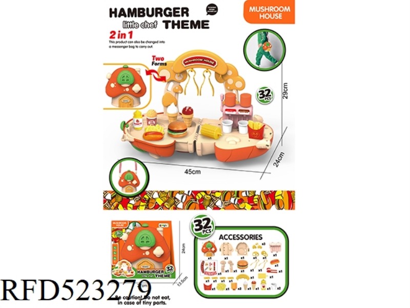 MUSHROOM CROSSBODY BAG BURGER STYLE