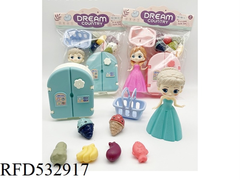 PLAY HOME MINI FROZEN PRINCESS KITCHEN REFRIGERATOR SMALL APPLIANCE SET TOYS