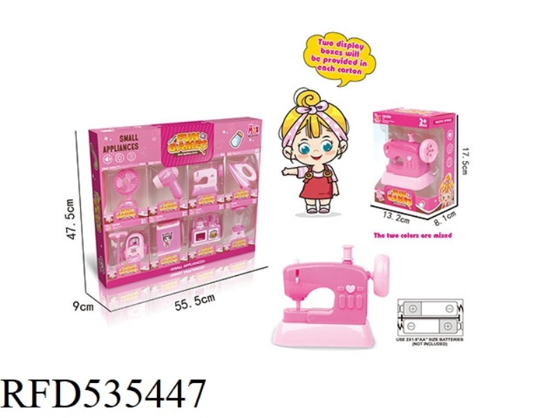 MINI ELECTRIC SIMULATION LIGHT/WHEEL TURNING SEWING MACHINE (PINK)