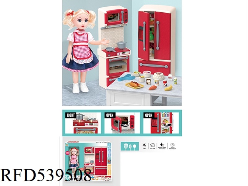STOVE REFRIGERATOR SET (WITH DOLL)