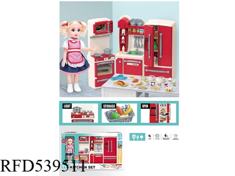 STOVE WASH BASIN REFRIGERATOR SET (WITH DOLL)