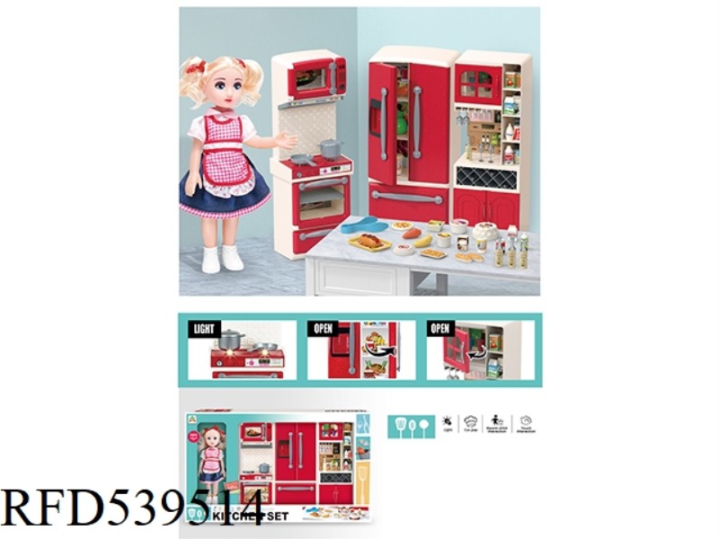 STOVE, WINE CABINET, REFRIGERATOR SET (WITH DOLL)