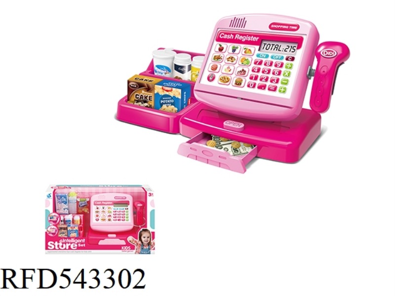 SIMULATES EVERY CASH REGISTER WITH A SUPERMARKET RACK