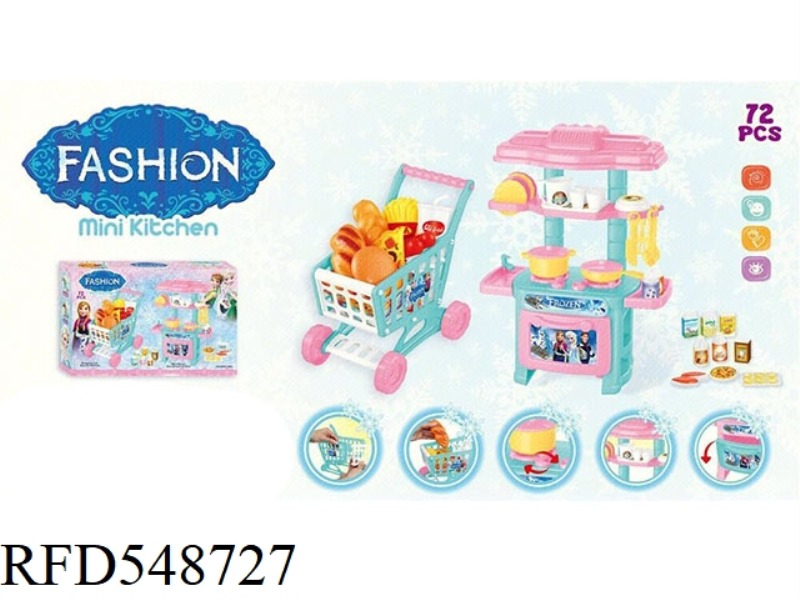 2-IN-1 SHOPPING CART/CUTLERY TABLE (SNOW AND ICE)
