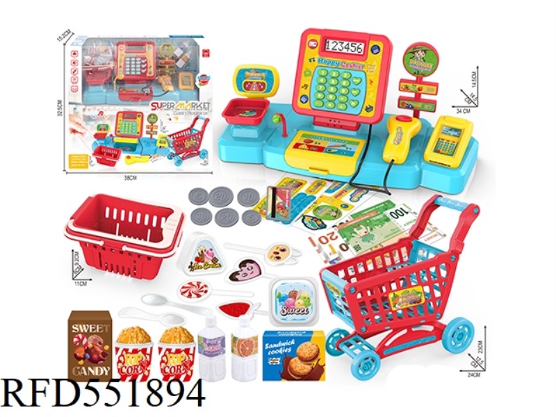 SHOPPING CART CASH REGISTER LOLLIPOP SET