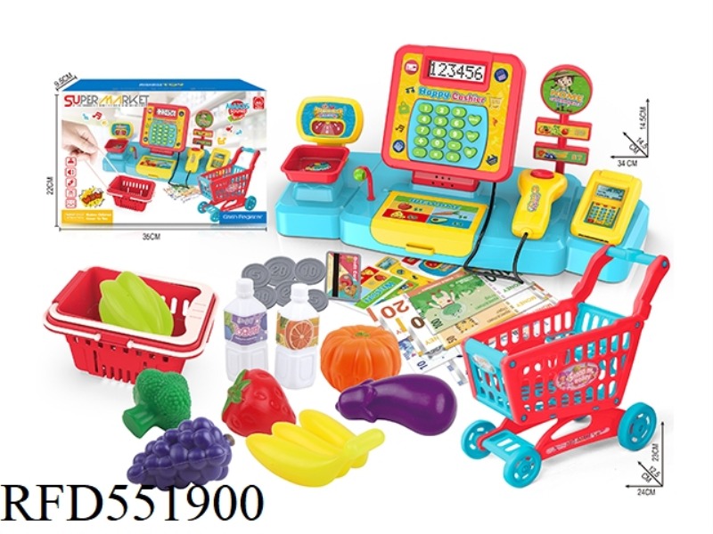 SHOPPING CART CASH REGISTER FRUIT SET