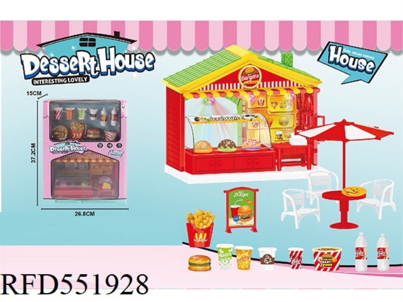 PLAY HOUSE BURGER SHOP WITH LIGHTS AND MUSIC