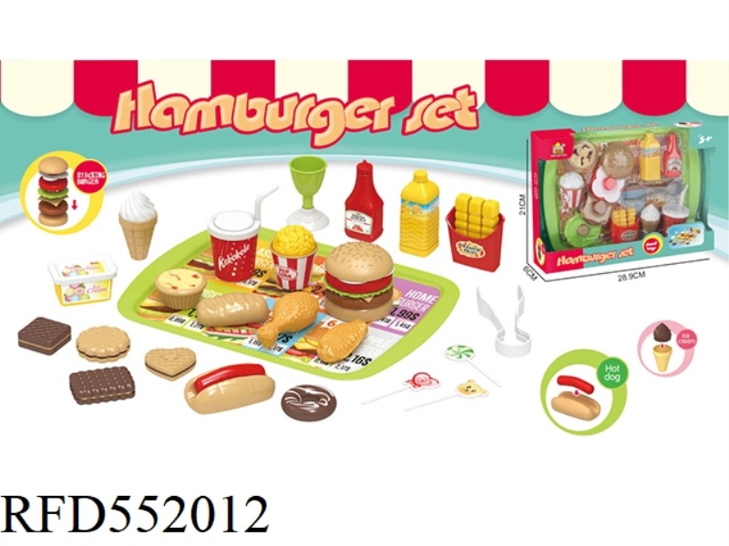 HAMBURGER WINDOW BOX DOUBLE BLISTER SET