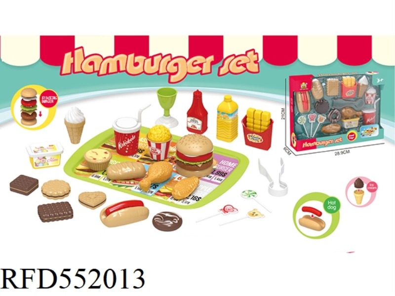 HAMBURGER WINDOW BOX DOUBLE BLISTER SET