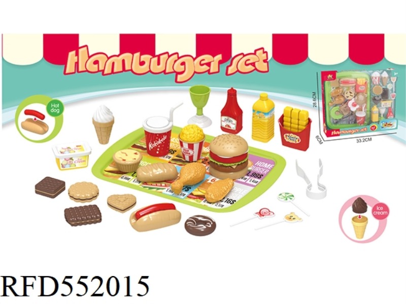 HAMBURGER WINDOW BOX DOUBLE BLISTER SET