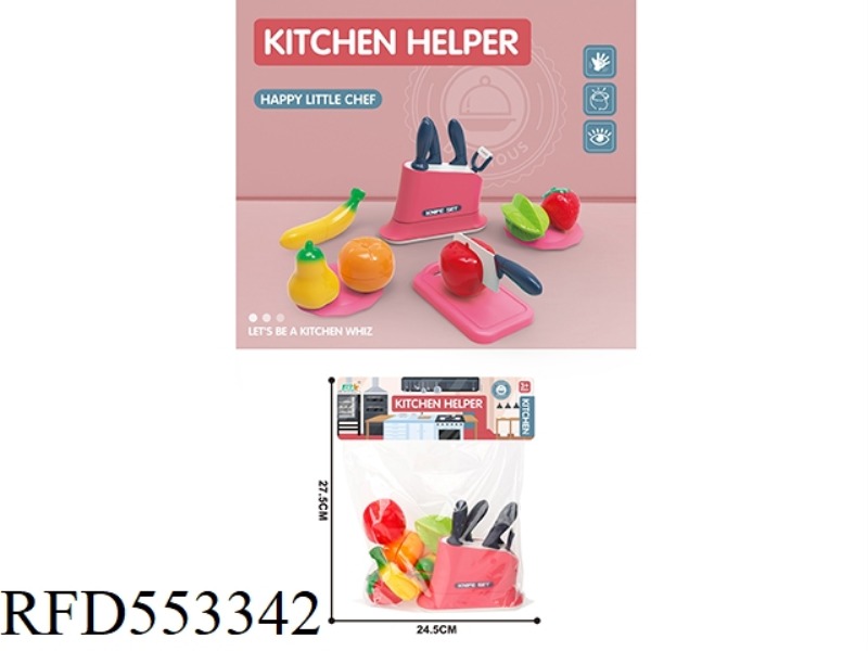 CHESAPEAKE CUTTER TOOL HOLDER SET (BANANA+PEAR+ORANGE+APPLE+CARAMBOLA+STRAWBERRY)/RED