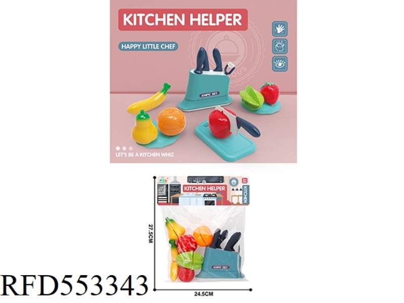 CHESAPEAKE CUTTER TOOL HOLDER SET (BANANA+PEAR+ORANGE+APPLE+CARAMBOLA+STRAWBERRY)/BLUE