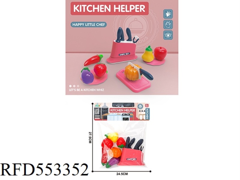 CHESAPEAKE KNIFE REST SET FOR HOUSE KITCHEN (CHILI+EGGPLANT+STRAWBERRY+PUMPKIN+PEAR+APPLE)/RED