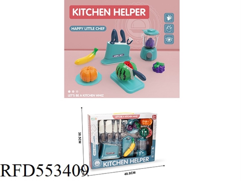 PLAY-AND-PLAY MUSIC KNIFE REST+JUICER SET (BANANA+GRAPE+PUMPKIN+WATERMELON)/BLUE