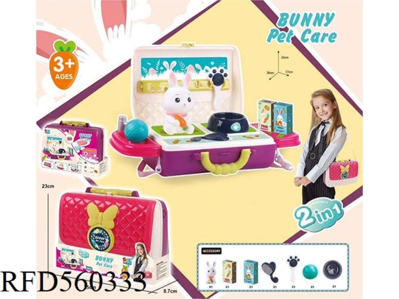 RABBIT HANDBAG (PET HANDBAG PET HOME PET BACKPACK TOYS PET SUPPLIES PET CARE MINI PET CARE TABLE)
