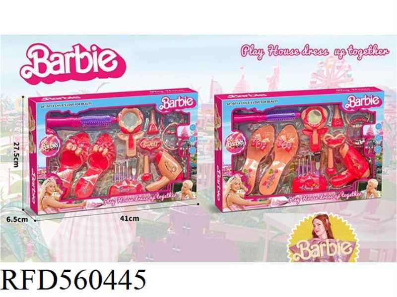 BARBIE WEARS HIGH HEELS AND A HAIR DRYER