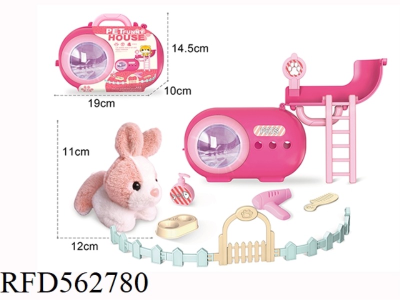 PLUSH RABBIT PET CAGE + PEN + CAGE LIGHT