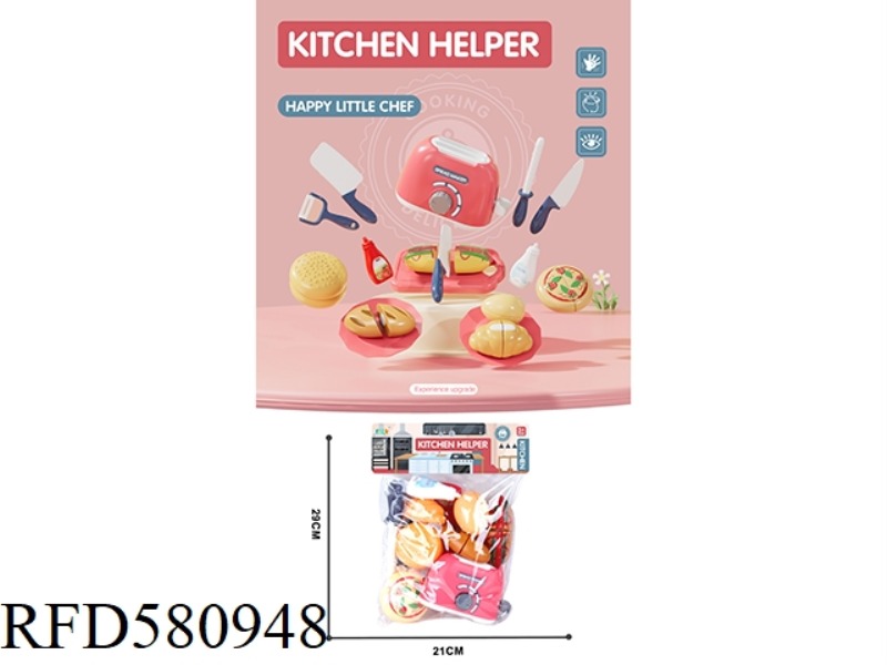 PLAY HOUSE TOASTER WITH WESTERN FOOD CHIKKARA SET/RED