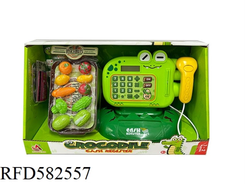 CROCODILE CARTOON TOUCH SCREEN LCD CALCULATION CASH REGISTER + FRUIT SET (LCD CALCULATION + SWIPE CA