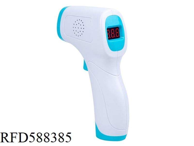 Blue temperature gun from house to house