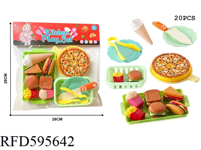 HAMBURGER PIZZA PLAY HOUSE TOY 20PCS