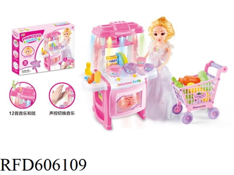 DINING TABLE EQUIPPED WITH BARBIE DOLL (WITH LIGHT MUSIC + WATER OUTLET FUNCTION + VOICE CONTROL 12