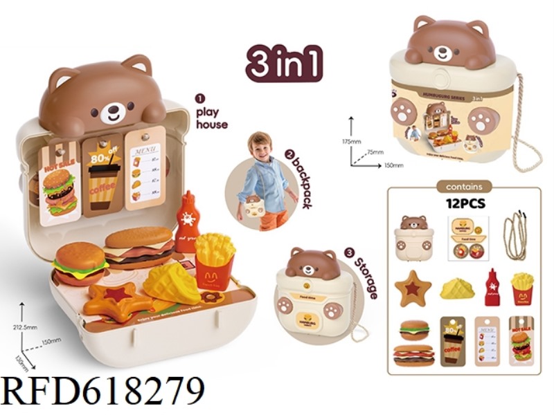 BEAR BURGER FRIES PICNIC HOUSE BACKPACK