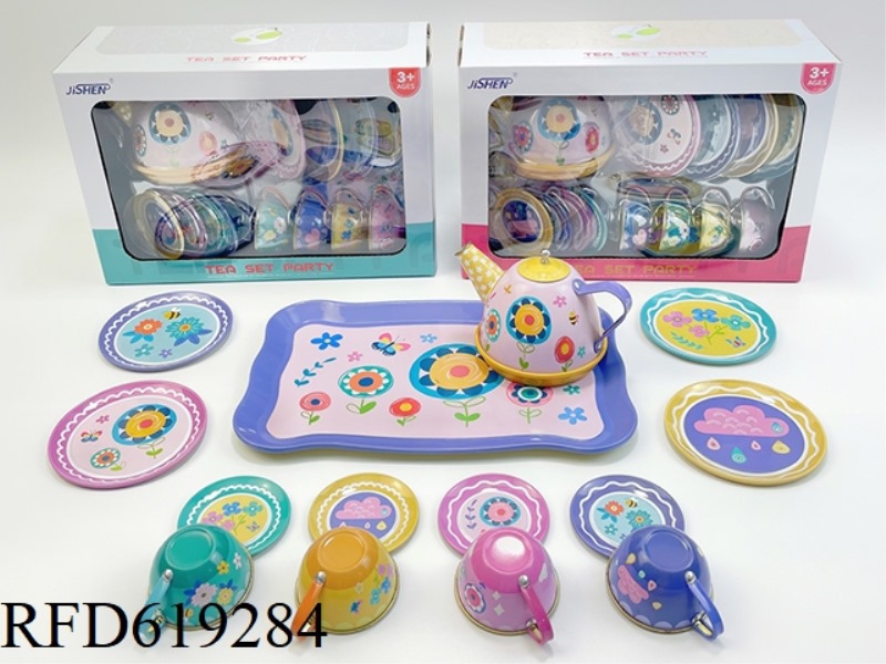 FLOWER TEA SET WINDOW BOX