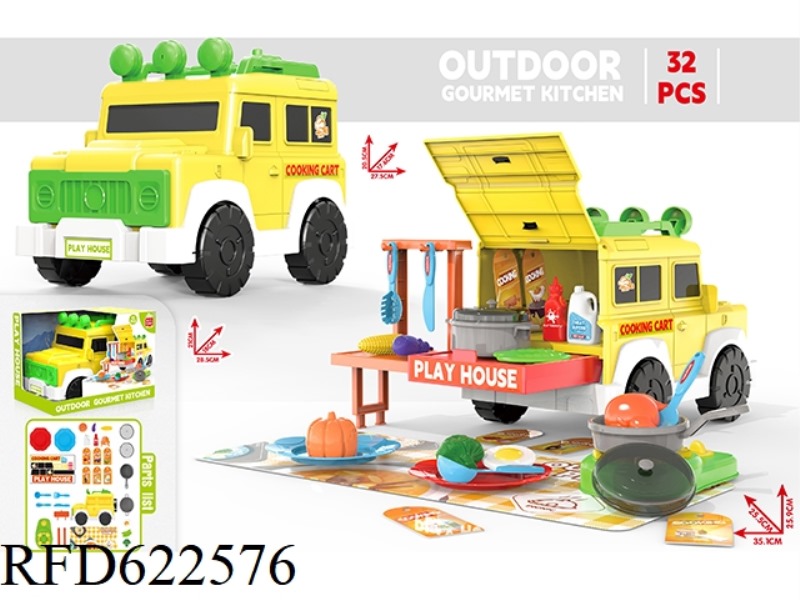 THE KITCHEN IS A MERCEDES BENZ STORAGE CAR 32PCS