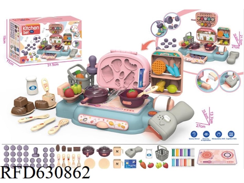 CASH REGISTER COLOR CLAY KITCHEN INTEGRATED TOY MACHINE (2*AAA ELECTRIC PACKAGE)