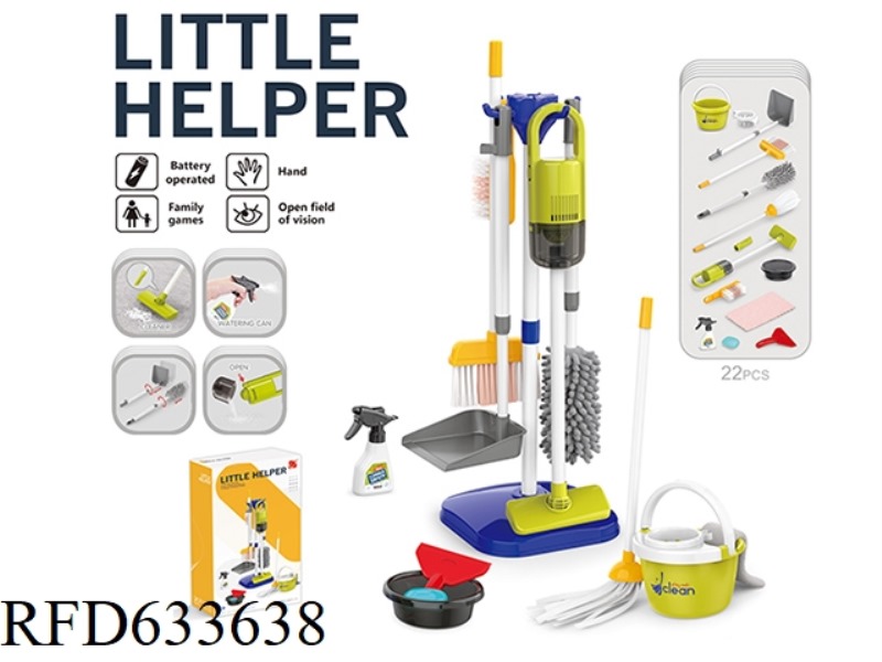 CLEANING KIT (WITH VACUUM CLEANER, 3PCS AA WITHOUT ELECTRIC, BLUE)