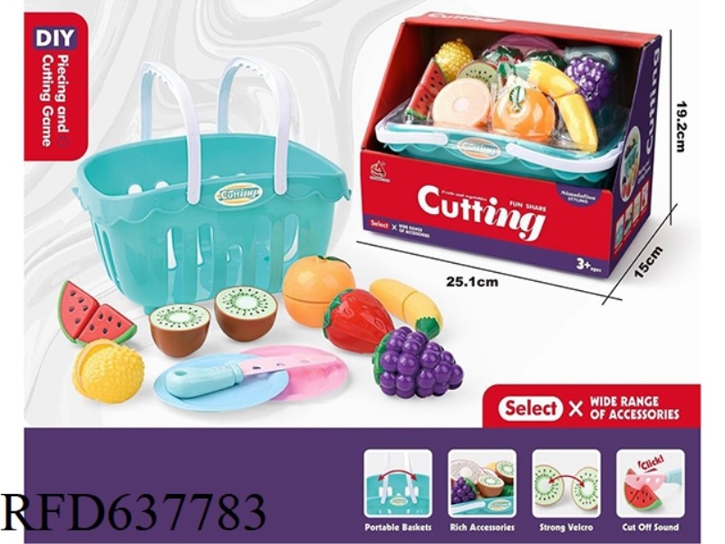 PLAY EVERY FAMILY EDUCATIONAL TOY SERIES - SHOPPING BASKET SIMULATION FRUIT AND VEGETABLE CUTTING JO
