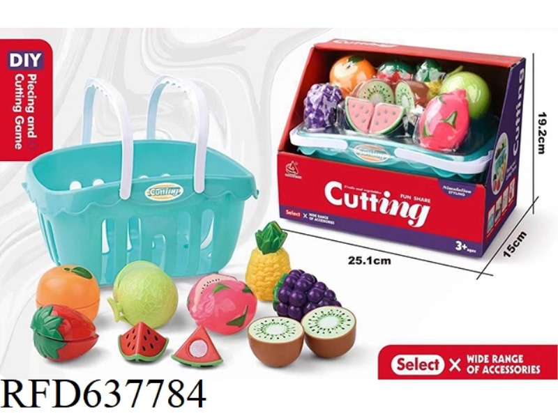 PLAY EVERY FAMILY EDUCATIONAL TOY SERIES - SHOPPING BASKET SIMULATION FRUIT AND VEGETABLE CUTTING JO