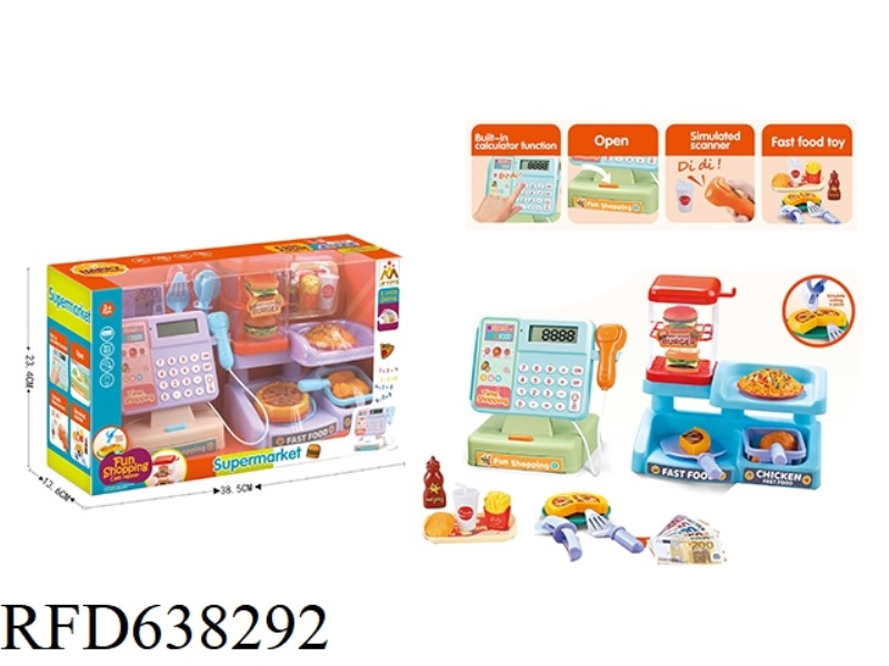 SIMULATED CASH REGISTER FOOD SET