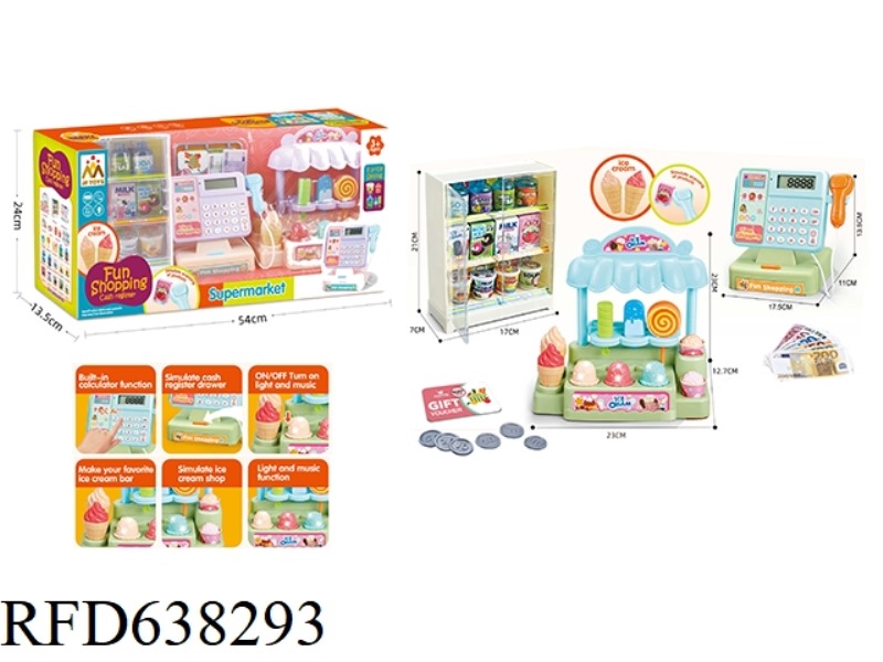 SIMULATED CASH REGISTER FOOD SET