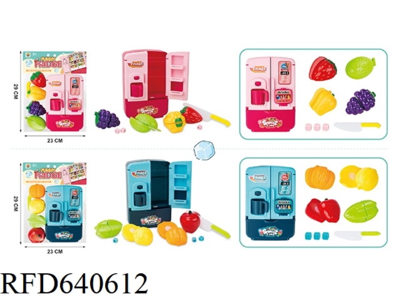 SIMULATION SMALL APPLIANCE REFRIGERATOR + CAN CUT FRUIT
